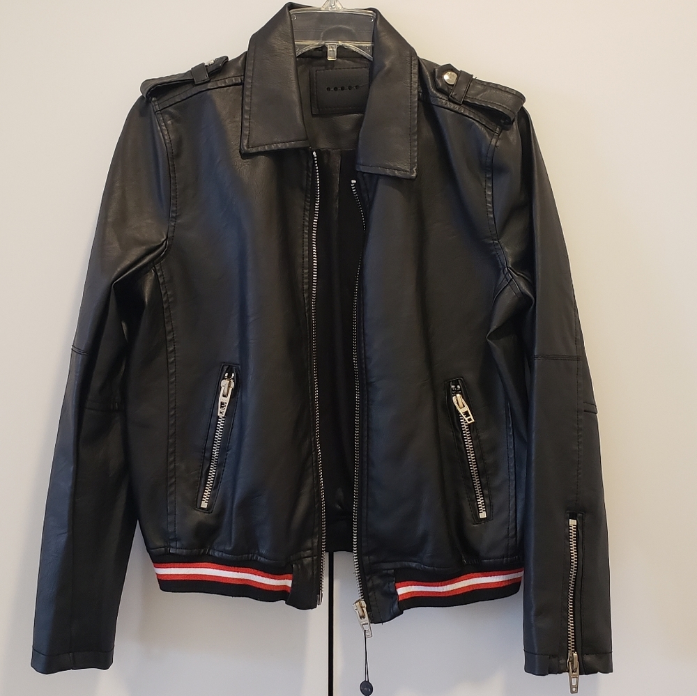 NEW Blank NYC Vegan Leather Bomber Jacket